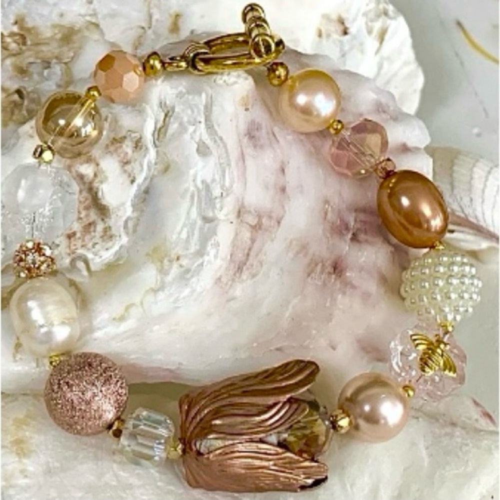 Artisan Pearl Crystal & Glass Beaded Bracelet